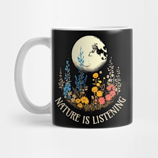 Nature is Listening Wildflowers Full Moon Mug